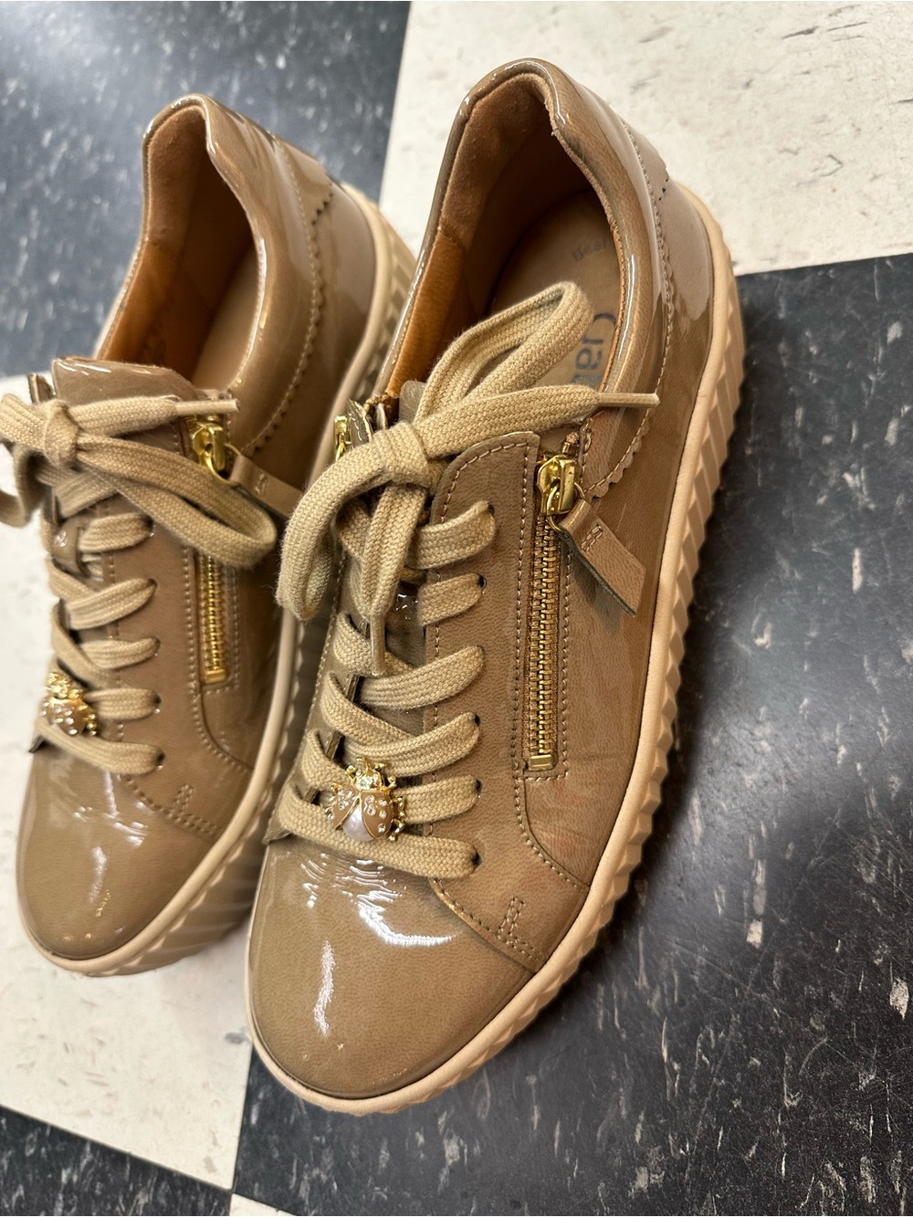 Women's Gabor Sporty Luxe Caramel Patent Sneakers